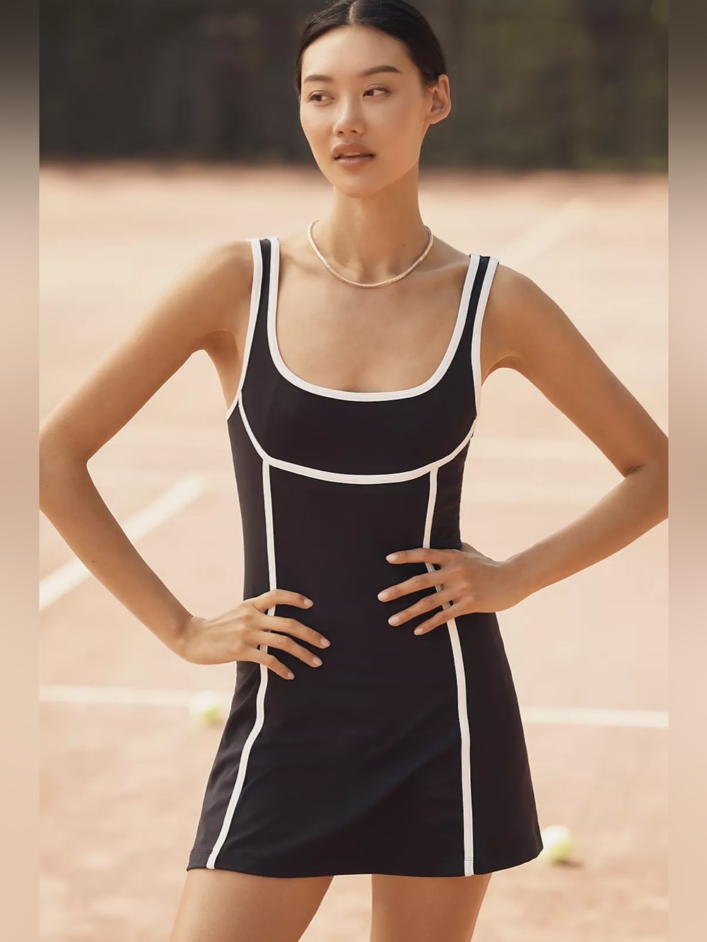NWT Daily Practice Piped Mini Dress - Black - Large